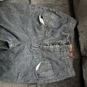 Gray Button-Fly Denim Jeans